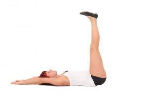 Yoga in bed pose legs up the wall